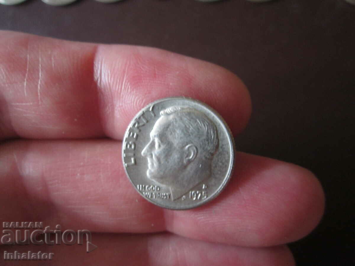 1975 год 10 цента САЩ буква D