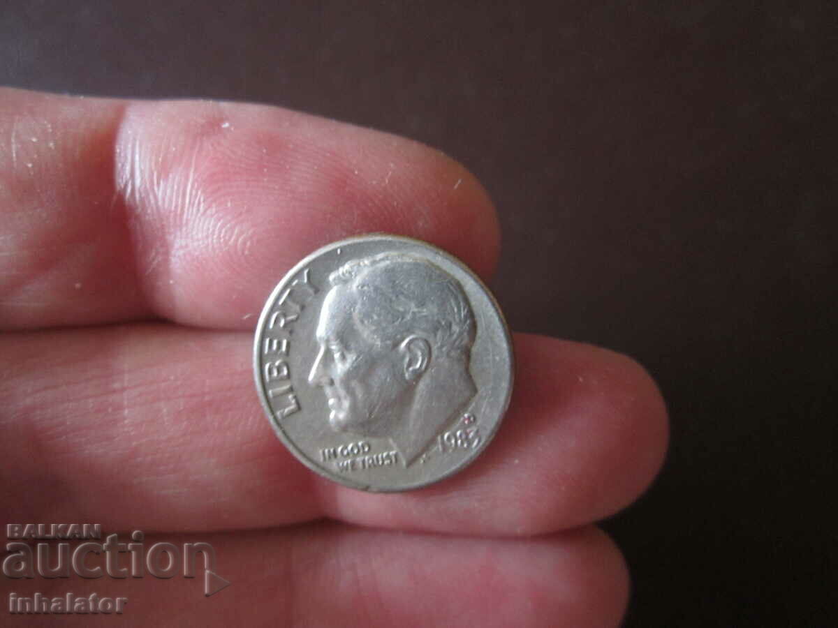 1983 год 10 цента САЩ буква D
