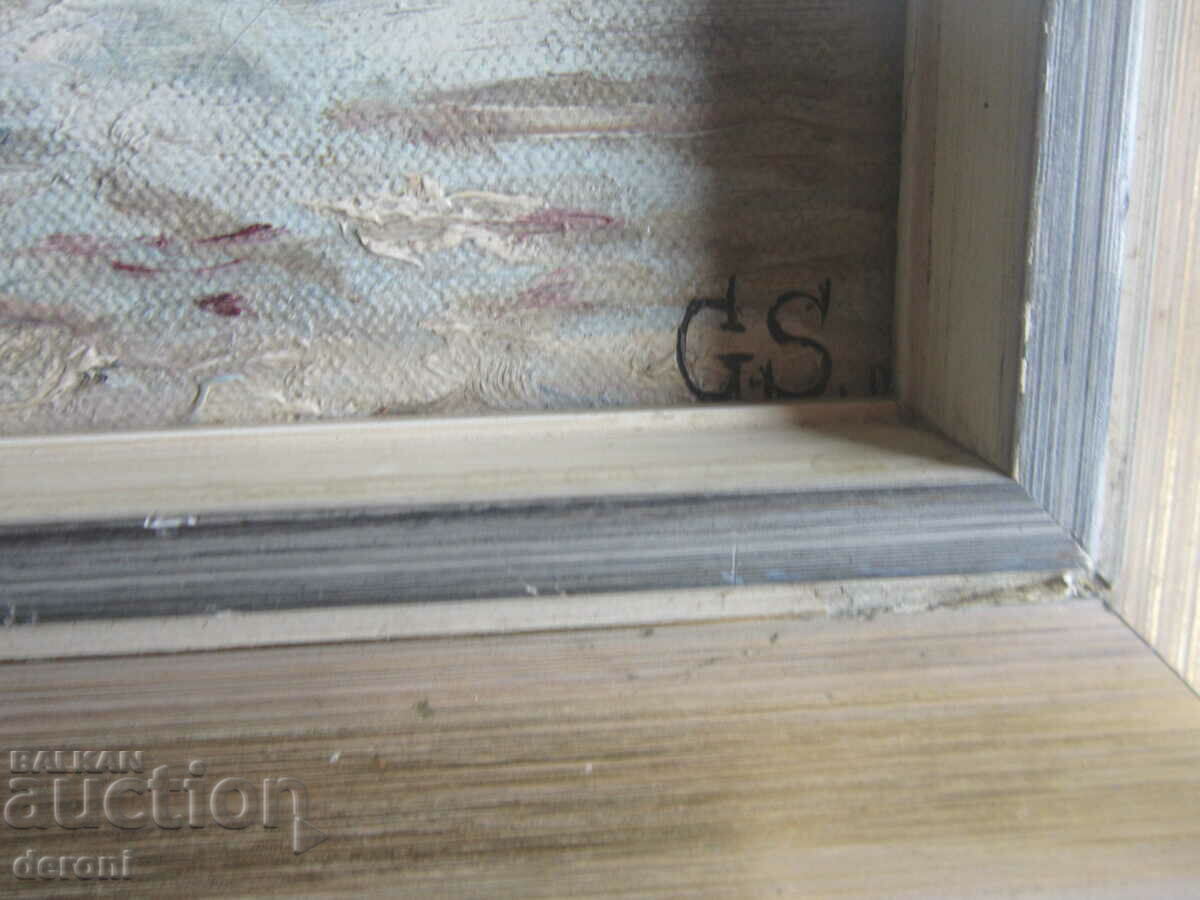 Auction Oil painting on canvas signed 61 Auction Oil painting on canvas signed 61