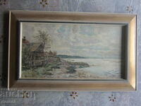 Oil painting on canvas signed 61