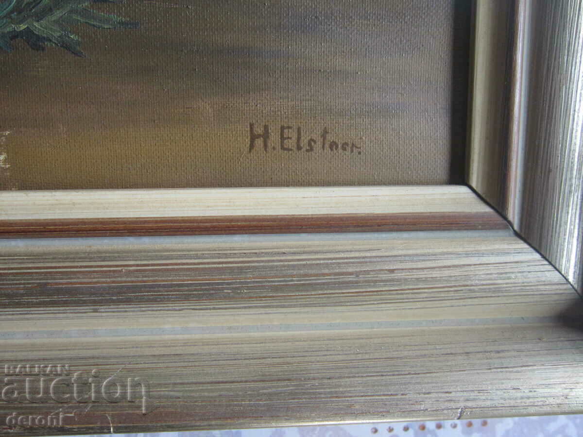 Auction Oil painting on canvas signed 62 Auction Oil painting on canvas signed 62