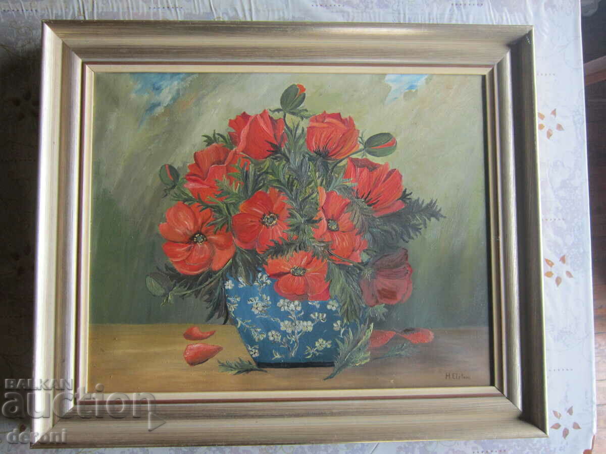 Delivery of Oil painting on canvas signed 62 Delivery of Oil painting on canvas signed 62