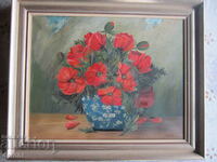 Oil painting on canvas signed 62