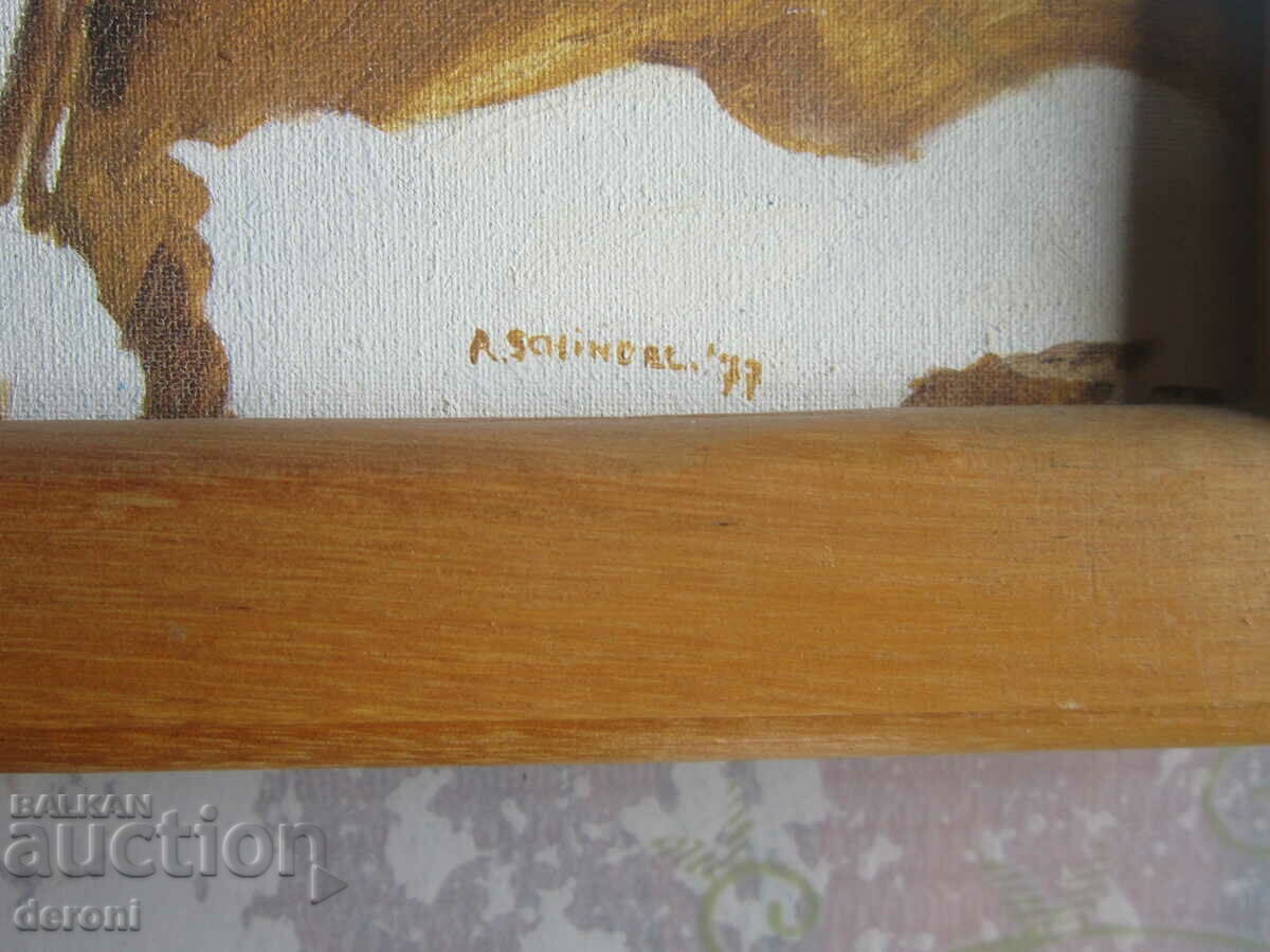 Auction Oil painting on canvas signed 1977 Auction Oil painting on canvas signed 1977