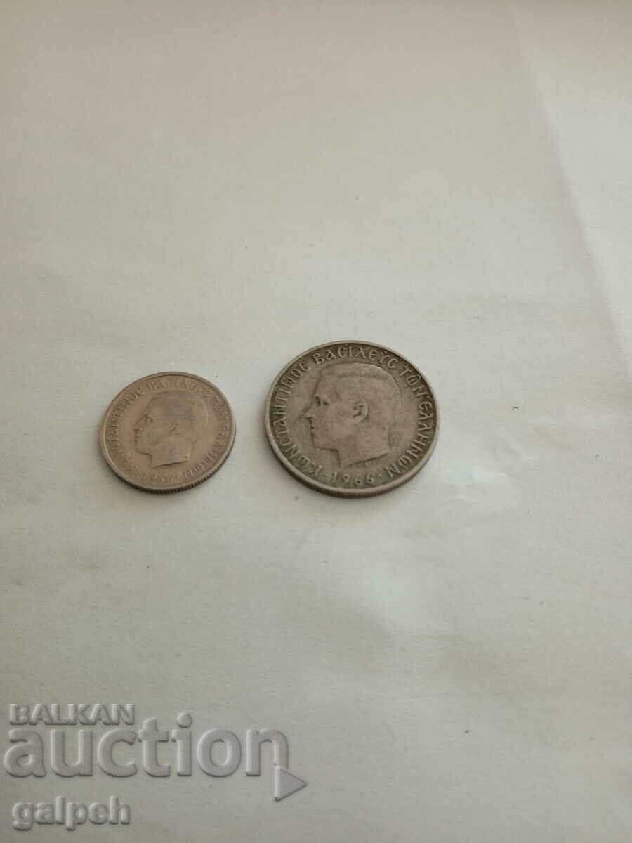GREECE - COINS - 1966 - 2 pcs. with price 1.00 BGN | € 0.51 GREECE - COINS - 1966 - 2 pcs. with price 1.00 BGN | € 0.51