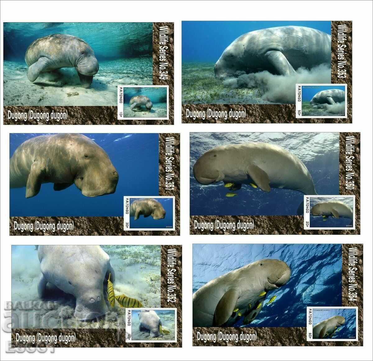 Чисти блокове Фауна Дюгон Морска крава 2020 Тонго