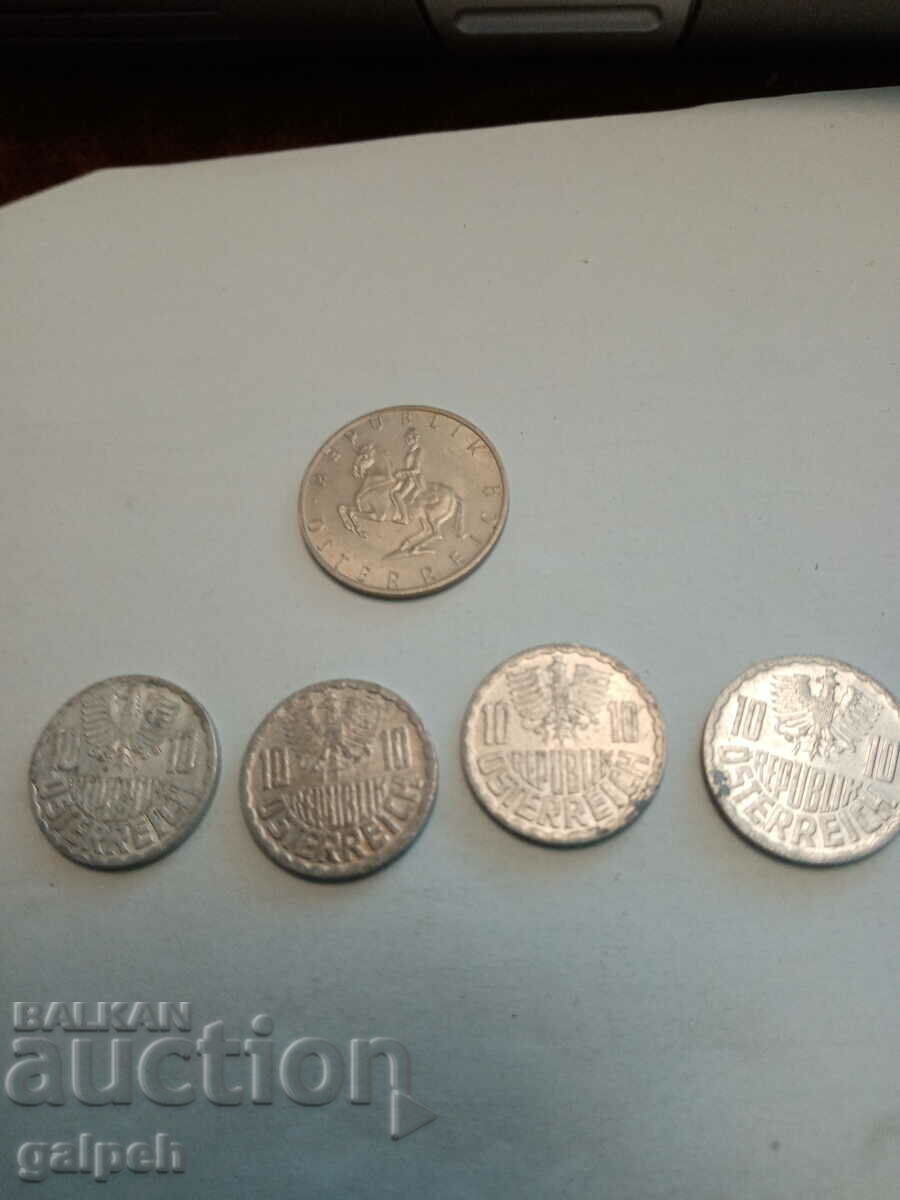 AUSTRIA - COINS - 5 pcs. - 5 AUSTRIA - COINS - 5 pcs. - 5