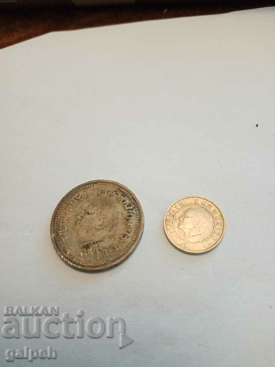 TURKEY - COINS - 2 pcs. with price 0.75 BGN | € 0.38 TURKEY - COINS - 2 pcs. with price 0.75 BGN | € 0.38