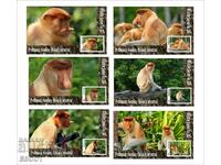 Чисти блокове Фауна Дългоноса  маймуна 2020 от Тонго