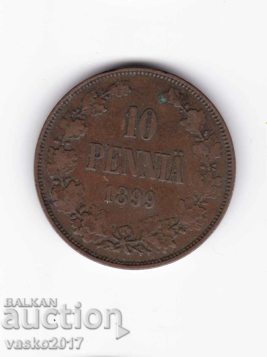 10 PENNIA - 1899 Russia for Finland
