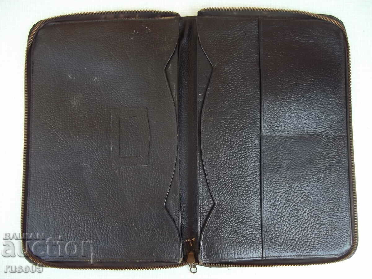 Auction Old leather folder from the early social Auction Old leather folder from the early social