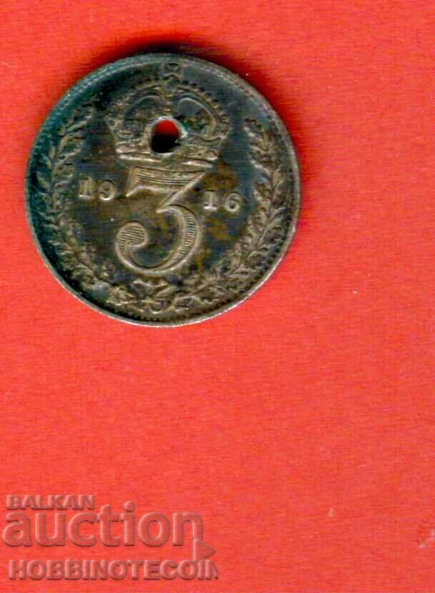 ENGLAND GREAT BRITAIN 3 Pence issue 1916 SILVER