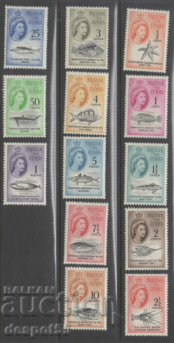 1961. Tristan da Cunha. Η βασίλισσα Ελισάβετ II και η θαλάσσια ζωή.