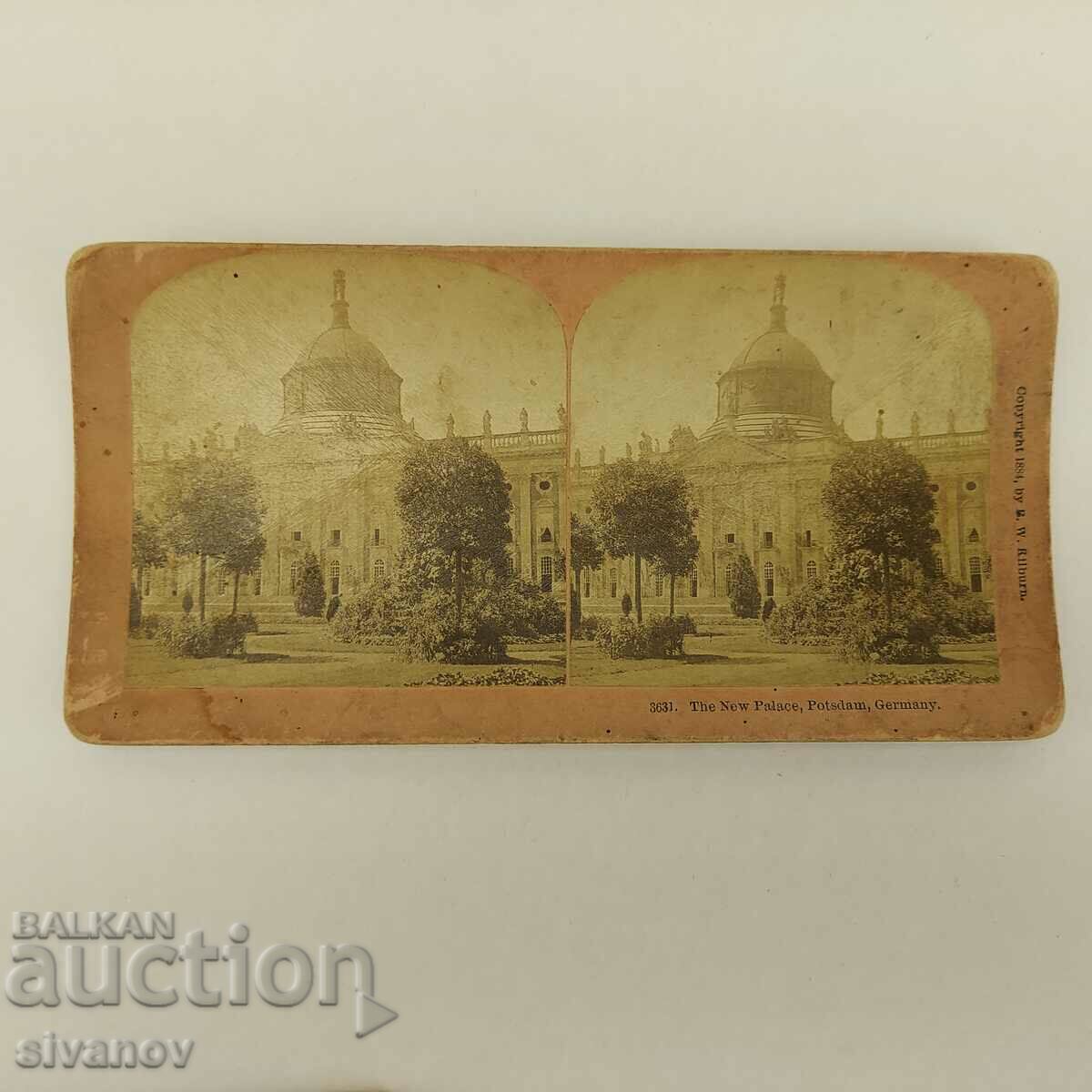 Стара стерео карта 1884г Потсдам Германия B. W. Kilburn№4567