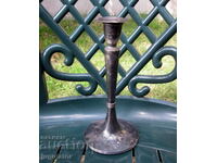 antique silver plated candle holder marked Berndorf BERNDORF