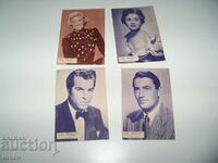 Four vintage collectible movie cards
