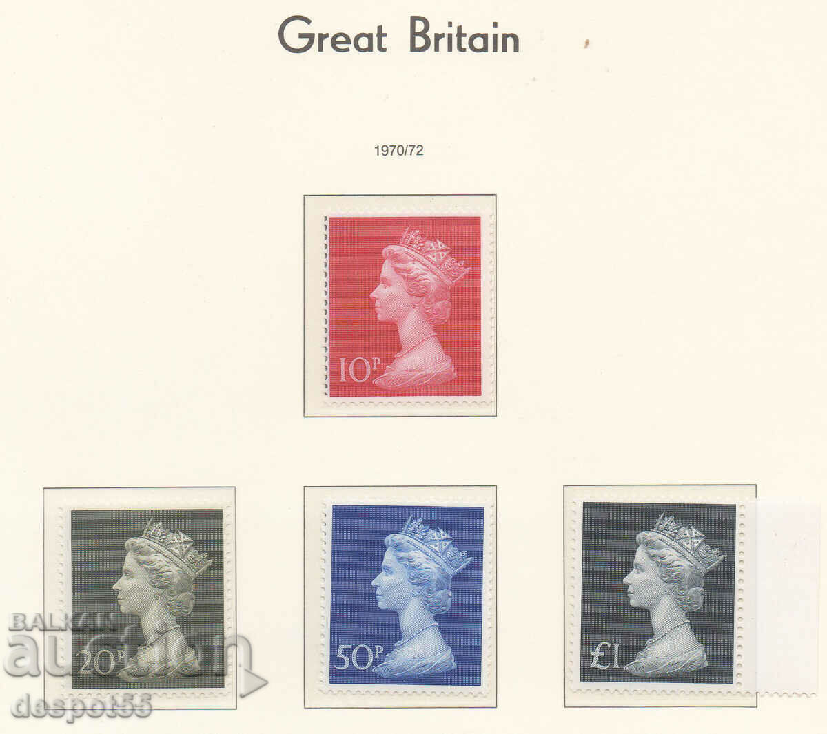 1970-72. Marea Britanie. Regina Elisabeta a II-a.
