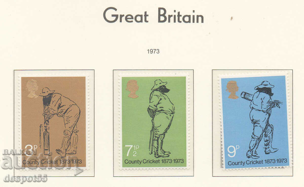 1973. Great Britain. 100 years of British county cricket.