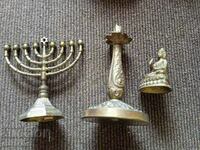 Brass candlesticks and Buddha figure