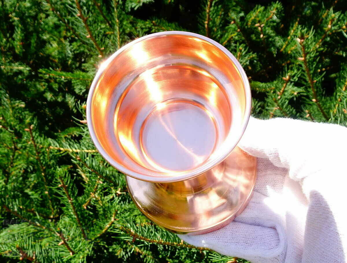 Solid copper cup 260 g. with price 29.00 BGN | € 14.83 Solid copper cup 260 g. with price 29.00 BGN | € 14.83