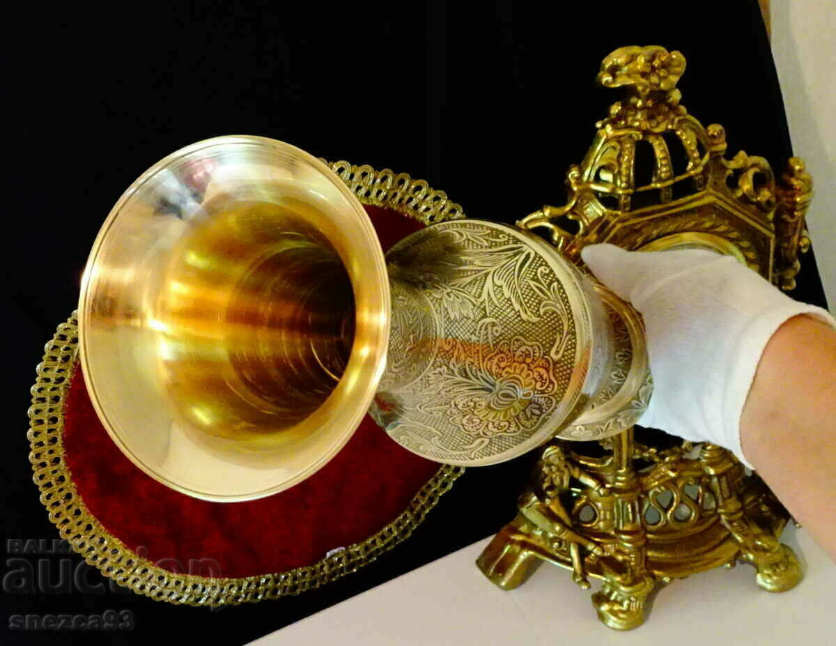 Delivery of Bronze vase 36 cm., cellular enamel.