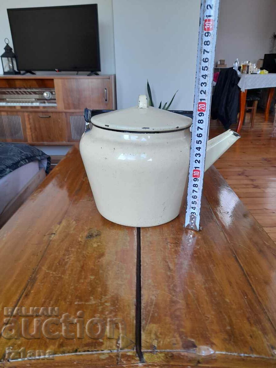 Auction Old enamel teapot Auction Old enamel teapot