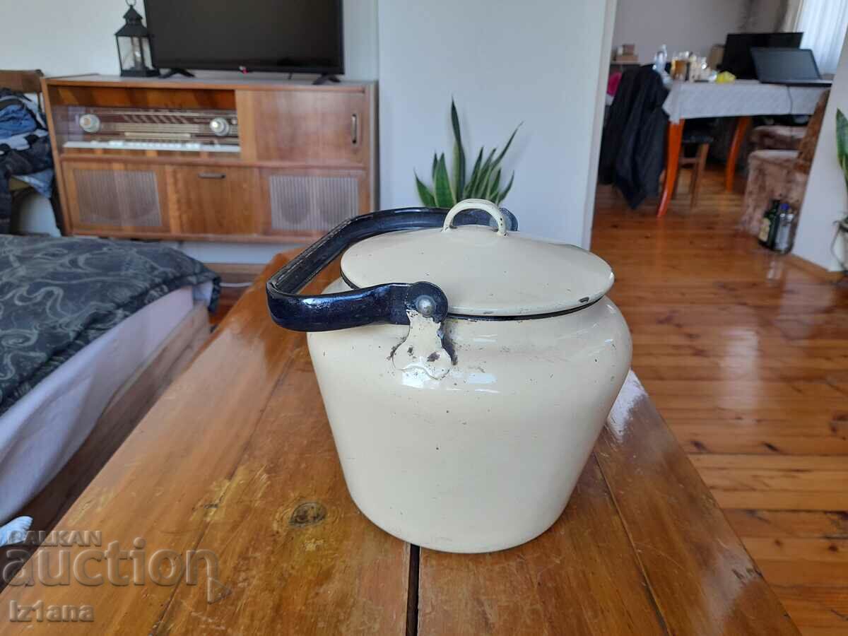 Delivery of Old enamel teapot Delivery of Old enamel teapot