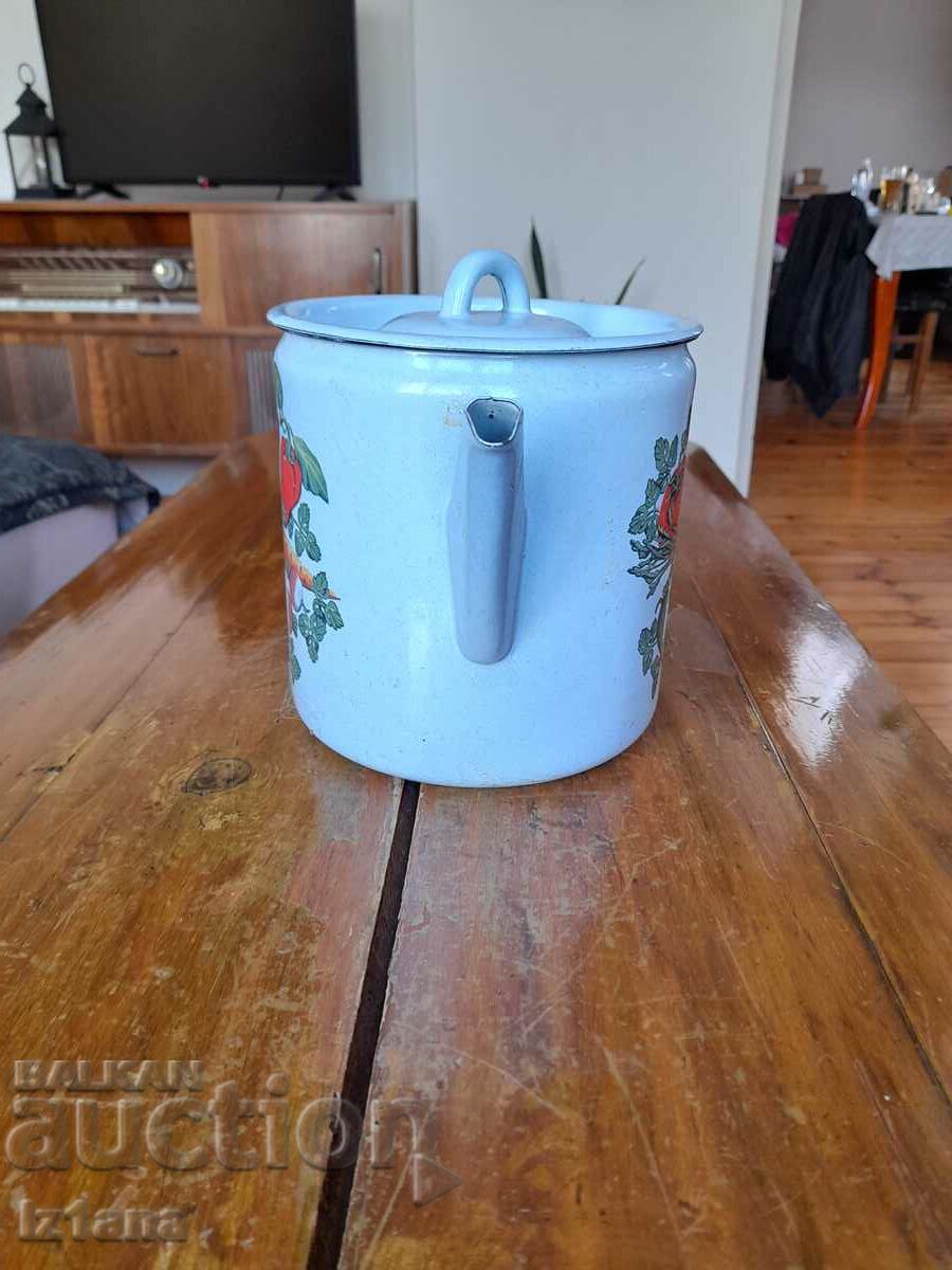 Old enamel teapot with price 25.00 BGN | € 12.78