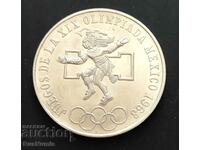 Μεξικό. 25 πεσέτες Ολυμπιακοί Αγώνες 1968. Ασήμι.