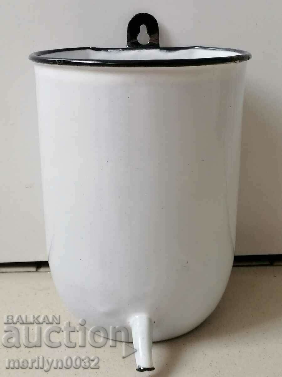 Enameled vessel, pitcher with enamel device for enemas, irrigator with price 47.00 BGN | € 24.03 Enameled vessel, pitcher with enamel device for enemas, irrigator with price 47.00 BGN | € 24.03