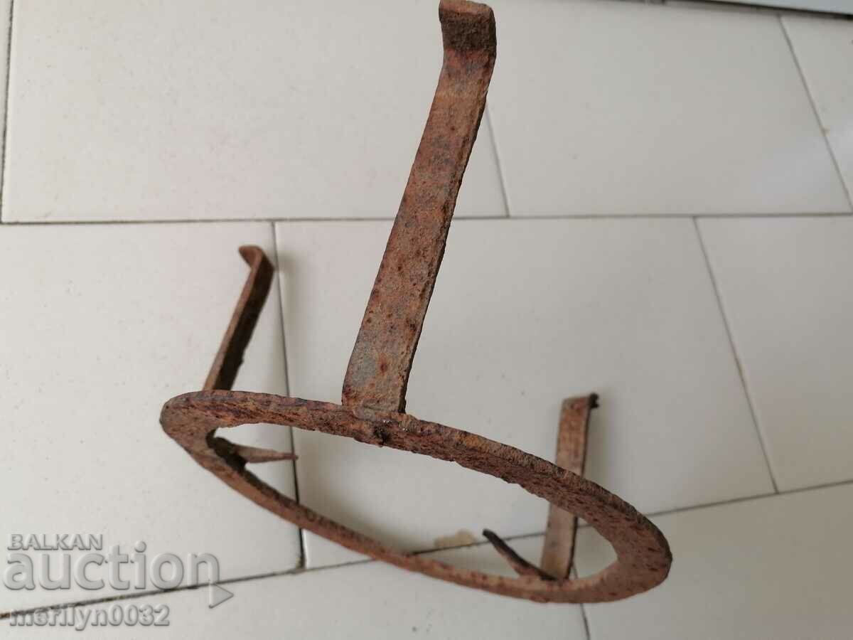 Auction  An old forged sack, fireplace, grill, wrought iron