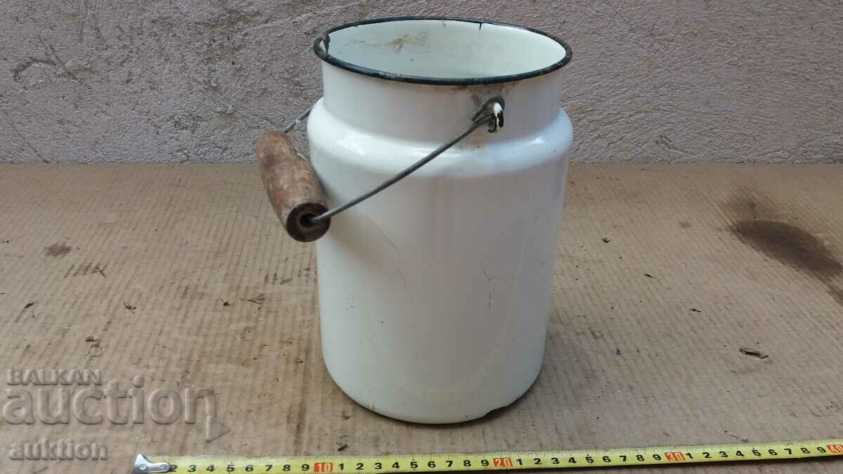 ENAMELED SOC. BUCKET LABELED BUCKET - 5 ENAMELED SOC. BUCKET LABELED BUCKET - 5