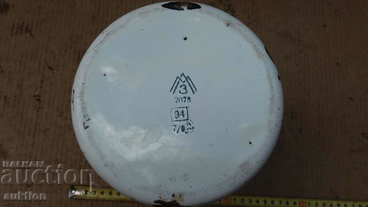 ENAMELED SOC. BUCKET LABELED BUCKET - 6 ENAMELED SOC. BUCKET LABELED BUCKET - 6