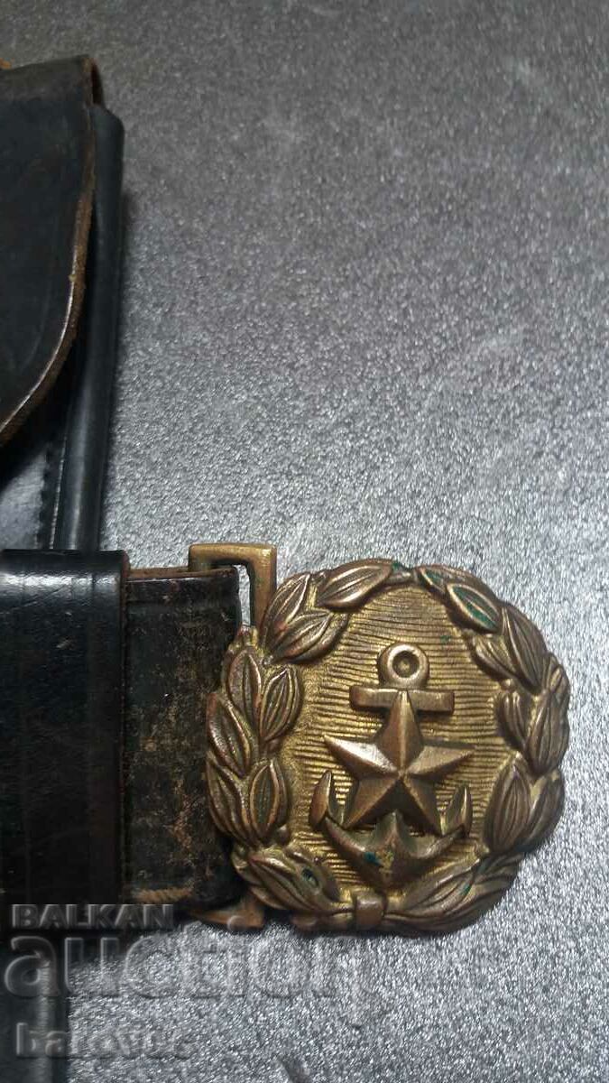 Marine leather belt with holster with price 69.99 BGN | € 35.79 Marine leather belt with holster with price 69.99 BGN | € 35.79