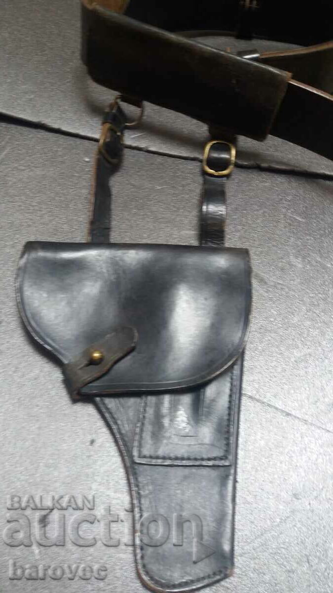 Auction Marine leather belt with holster Auction Marine leather belt with holster