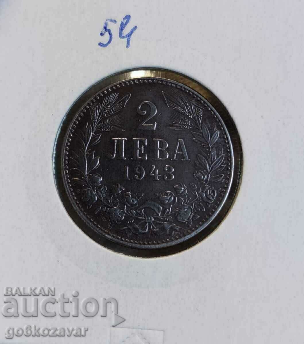 Bulgaria 2 BGN 1943 Iron! Top coin!