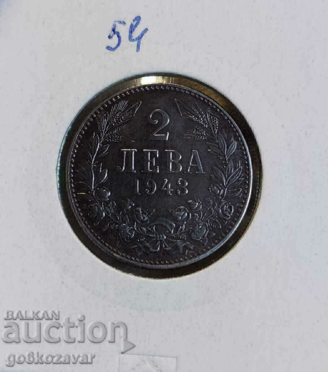 Bulgaria 2 BGN 1943 Iron! Top coin!