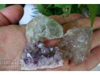 Fluorite, amethyst and smoky quartz
