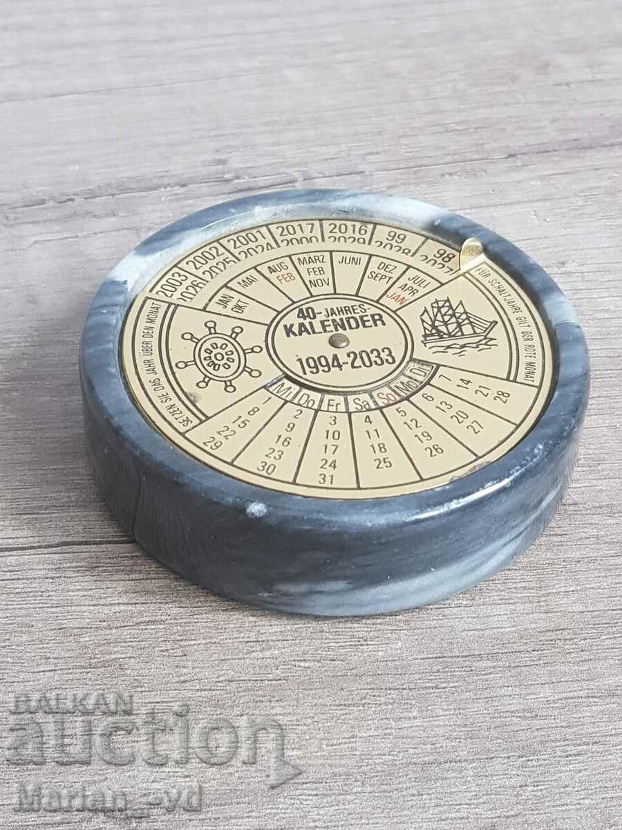 Delivery of Old bronze and marble calendar from 1994 to 2033 Delivery of Old bronze and marble calendar from 1994 to 2033