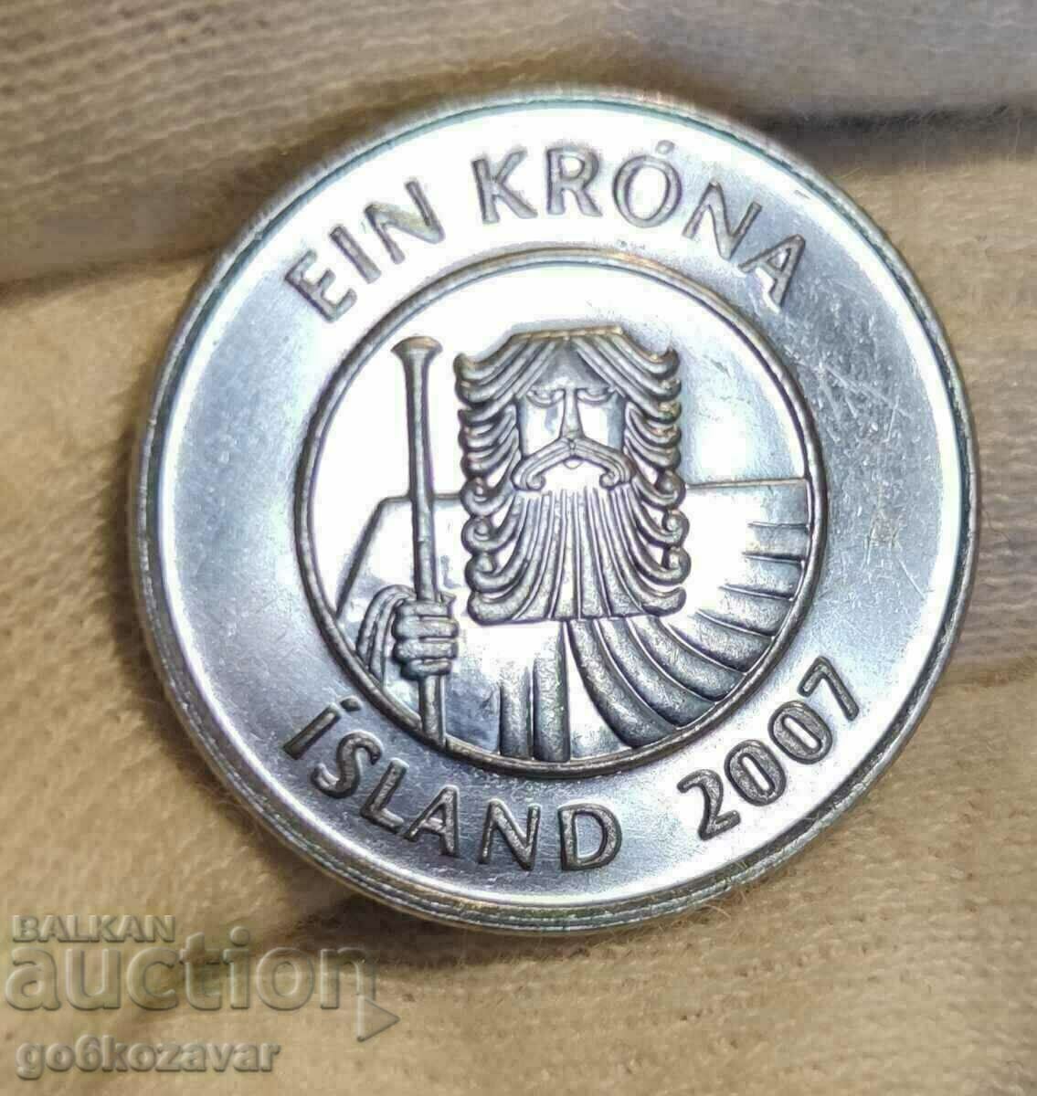 Iceland 1 kroner 2007