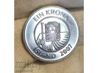 Исландия 1 крона 2007г