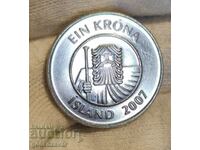 Iceland 1 kroner 2007