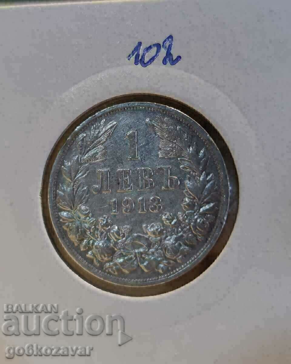 Bulgaria 1 lev 1913 Silver!