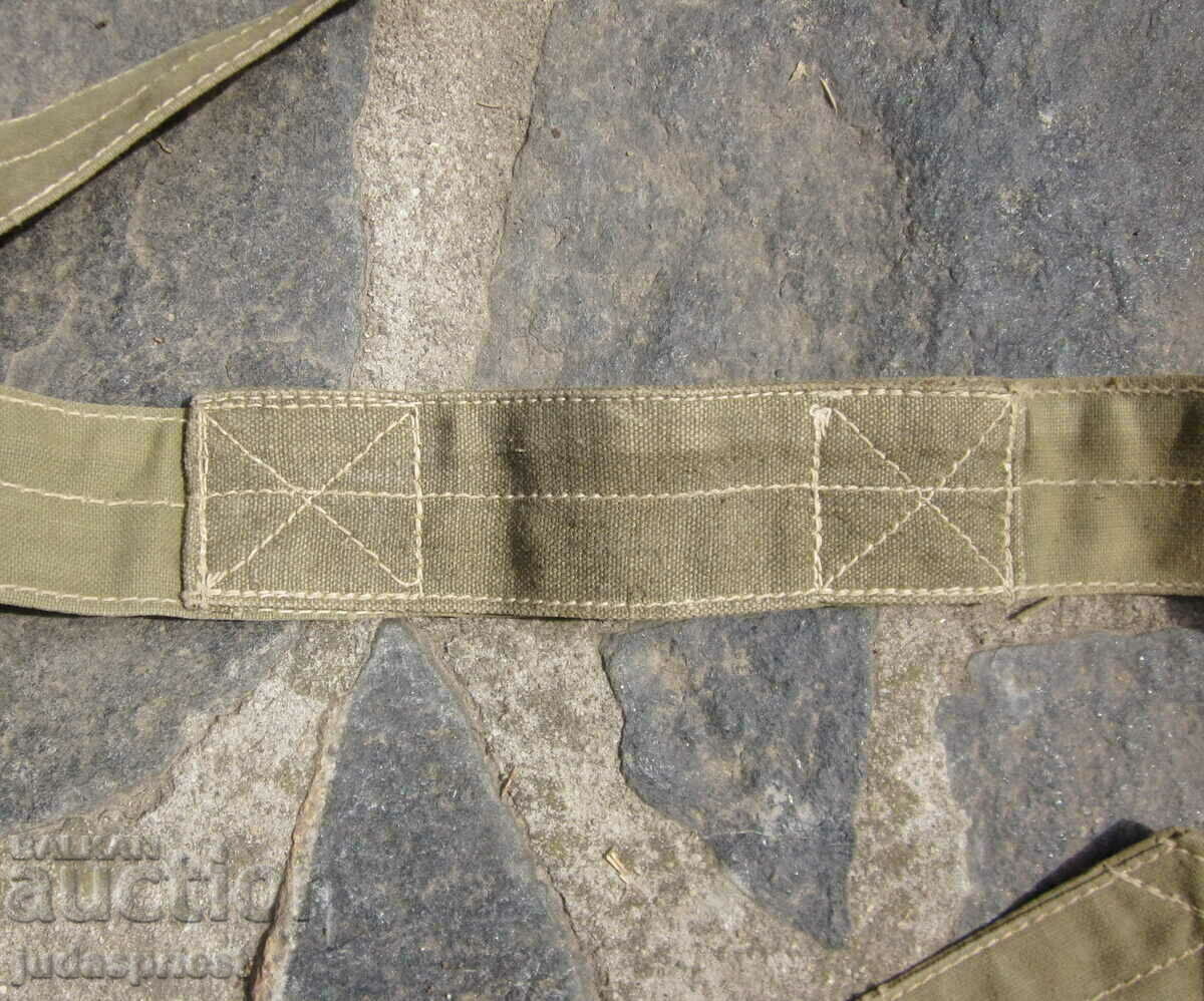 rare old Bulgarian military canvas belt 328 cm. - 5 rare old Bulgarian military canvas belt 328 cm. - 5
