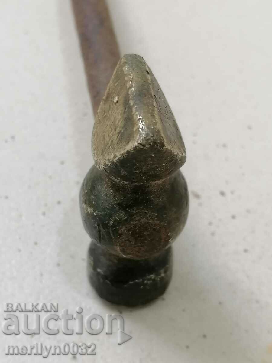 Old silversmith's hammer goldsmith's tool, mallet - 6