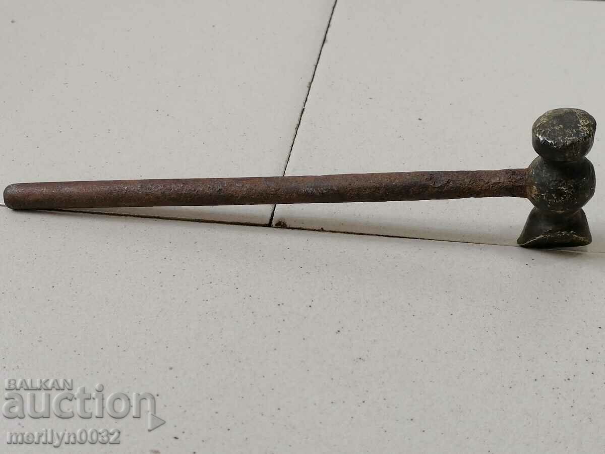 Old silversmith's hammer goldsmith's tool, mallet - 7