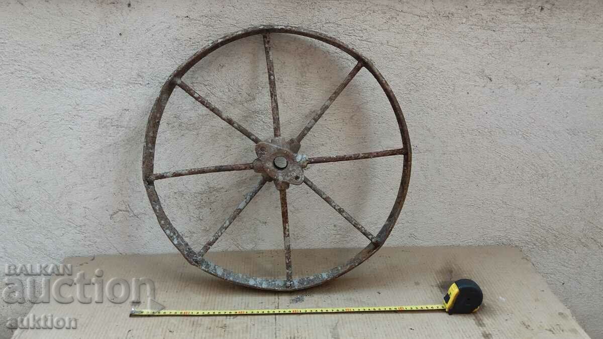 Auction SOLID FORGED RENAISSANCE WHEEL OF BARROW, WAGON, CYCLER Auction SOLID FORGED RENAISSANCE WHEEL OF BARROW, WAGON, CYCLER