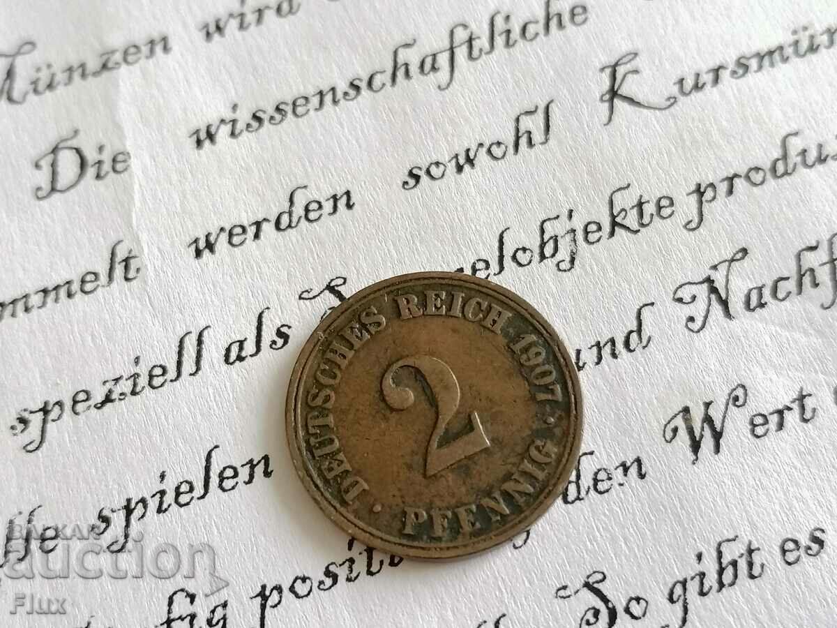 Moneda Reich - Germania - 2 Pfennig | 1907; Seria A