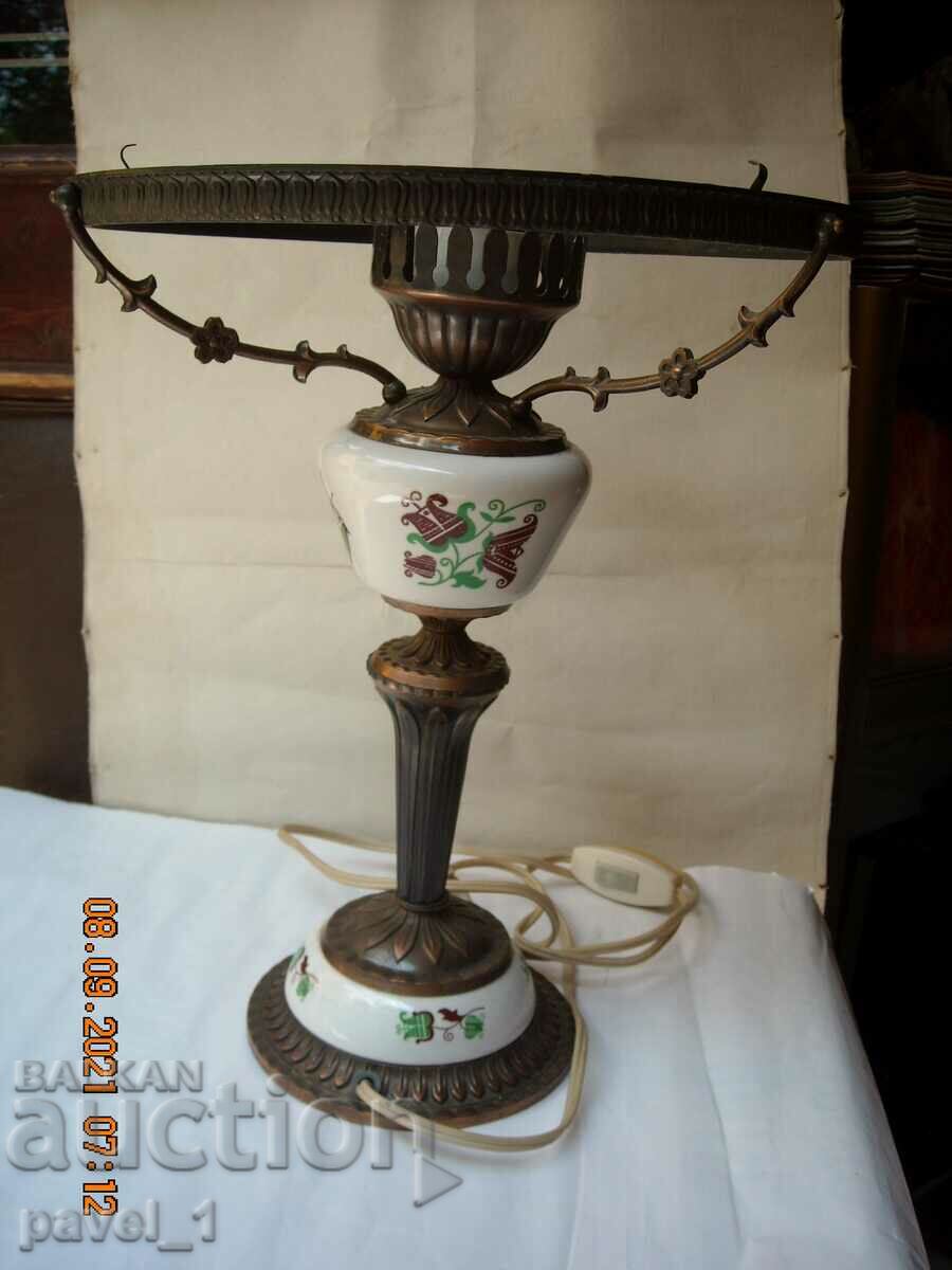 Night lamp - copper and porcelain without sconce