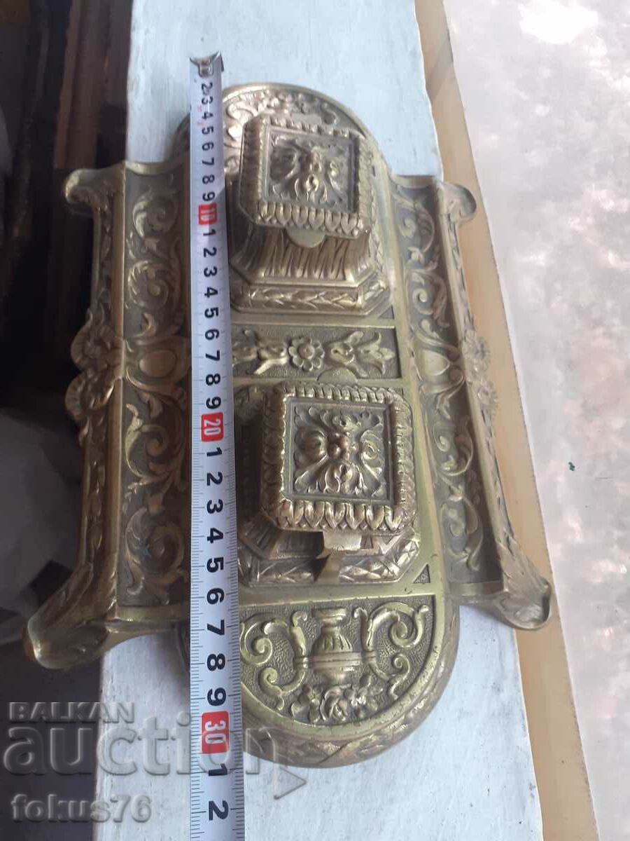 Great Old Bronze Baroque Inkwell - Antique - 6 Great Old Bronze Baroque Inkwell - Antique - 6